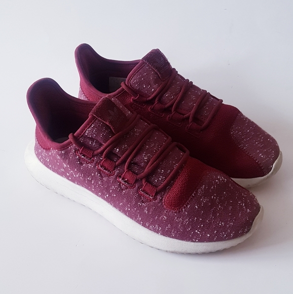 ADIDAS Burgundy Originals Tubular Shadow Athletic Running Shoe Sneakers - Picture 2 of 13